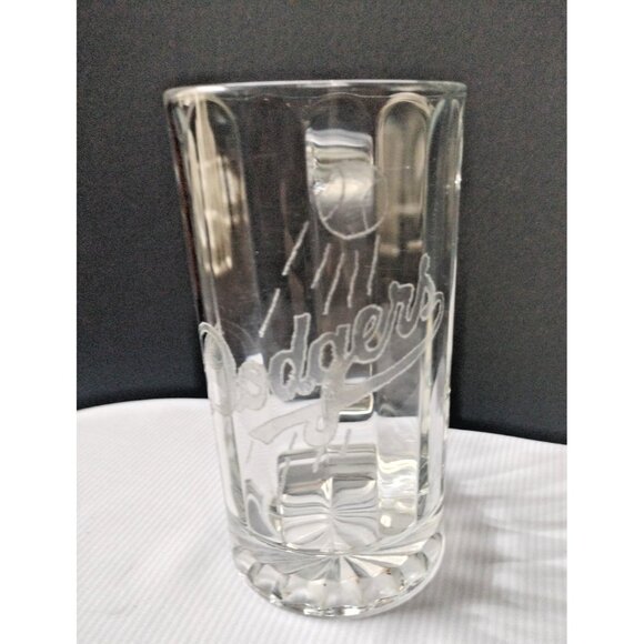 MLB Baseball Los Angeles LA Dodgers Etched Glass Stein Mug 6"X3" - Picture 3 of 10